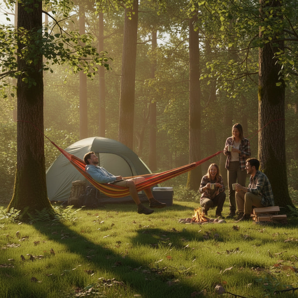 Experience Ultimate Comfort with Our Portable Adult Outdoor Swing Hammock - Thick Canvas Design for Relaxation Anywhere!