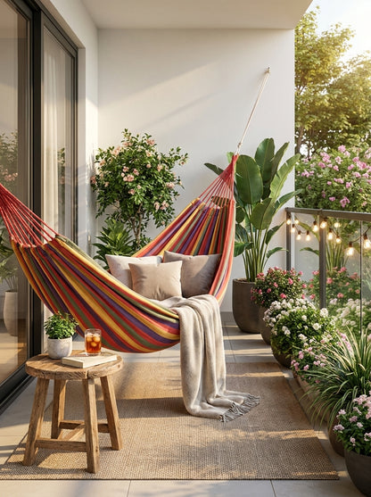 Experience Ultimate Comfort with Our Portable Adult Outdoor Swing Hammock - Thick Canvas Design for Relaxation Anywhere!
