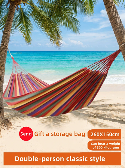 Experience Ultimate Comfort with Our Portable Adult Outdoor Swing Hammock - Thick Canvas Design for Relaxation Anywhere!